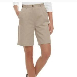 Vintage L.L. Bean Women's High Rise Khaki Tan  9” Shorts‎ Sz. 14